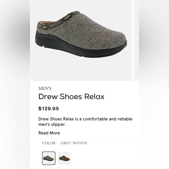Men’s DREW Shoes Relax Slippers Woven Fabric Slip Resistant- Grey Woven - Sz 11 main image 6